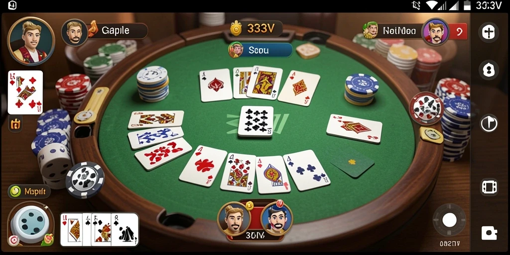 Tampilan gameplay Gaple yang menarik dan interaktif dalam 333V.