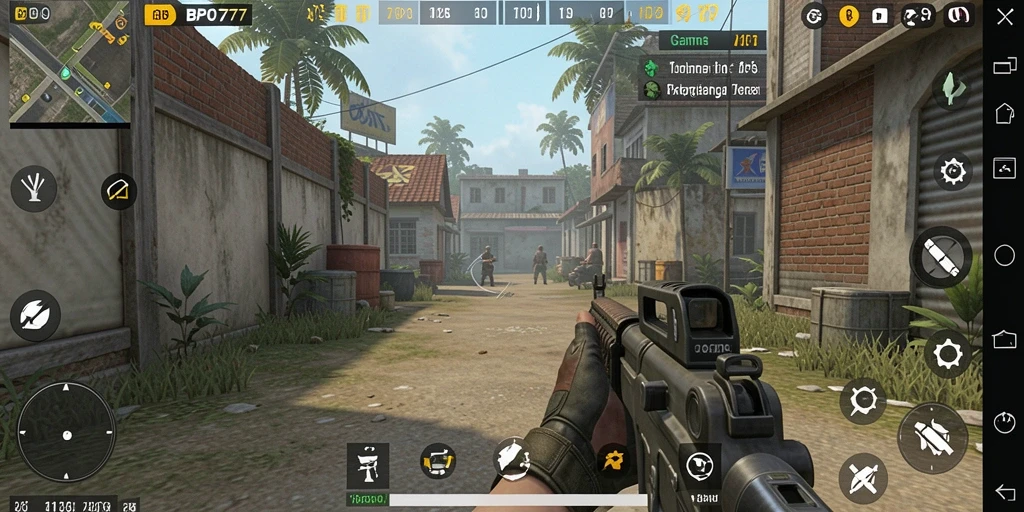 Screenshot gameplay BPO777 menampilkan pertempuran TPS yang mendebarkan.