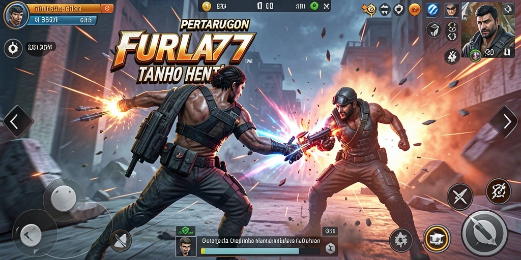 Screenshot gameplay FURLA77 yang menampilkan aksi pertarungan mendebarkan.