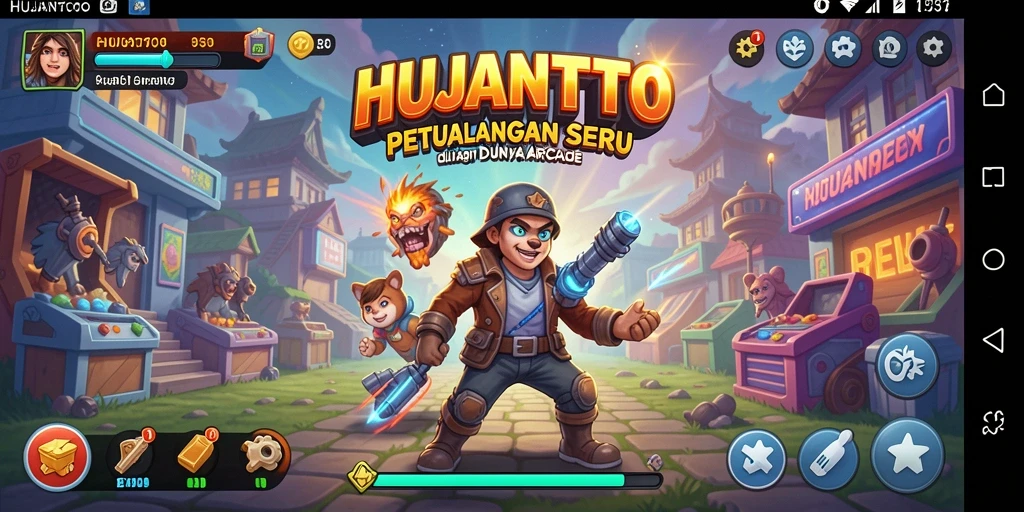 Tampilan gameplay seru dari HUJANTOTO dalam aksi Arcade.