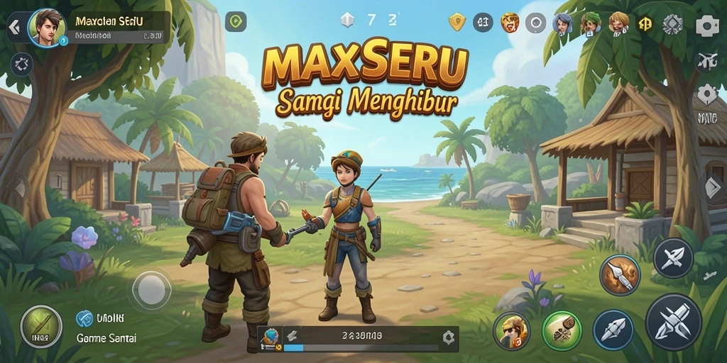 Tampilan gameplay MAXSERU yang menarik dan seru.