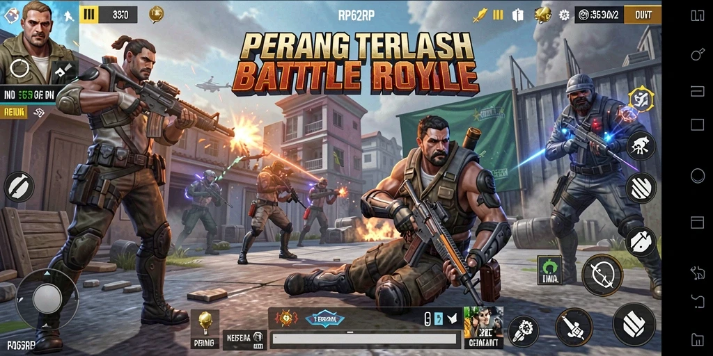 Gameplay seru dan mendebarkan dalam RP62RP Battle Royale.