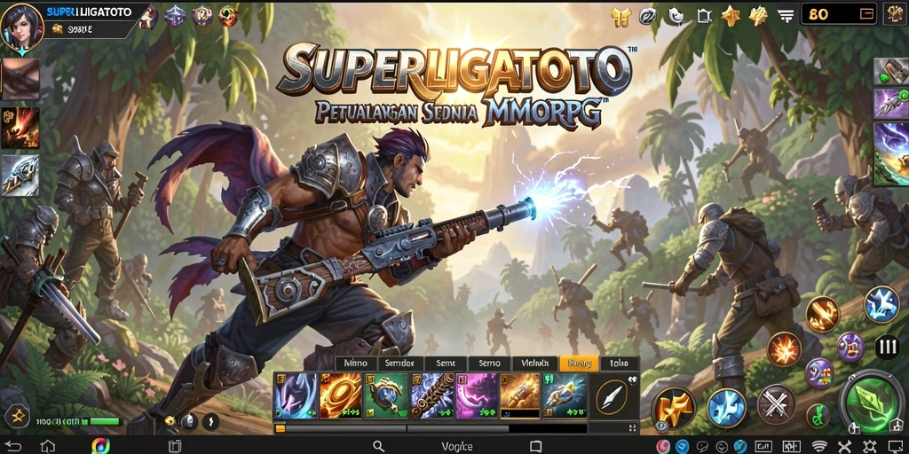 Tampilan gameplay seru di SUPERLIGATOTO dengan petualangan seru.