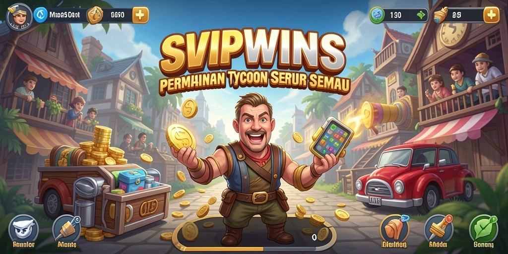 Tampilan gameplay menarik dari SVIPWINS yang menampilkan dunia Tycoon.