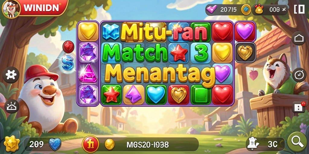 Tampilan gameplay seru dari WINIDN dengan kombinasi match-3.
